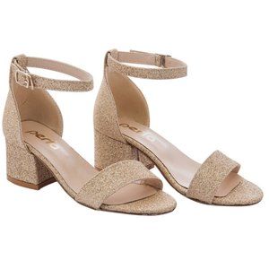 Glitter Sandal Strap Heels Gold (Girls)